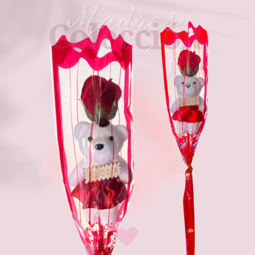 X3 FLORES ARTIFICIALES CON OSITO X3 FLORES ARTIFICIALES CON OSITO